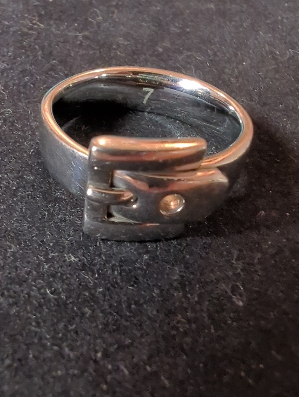 Vintage Michael Kors Silver Belt Buckle Statement Ring Band Size 7 + FREE GIFT